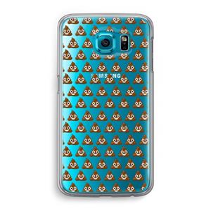 CaseCompany Poop emoji: Samsung Galaxy S6 Transparant Hoesje