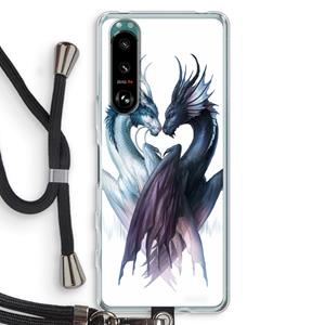 CaseCompany Yin Yang Dragons: Sony Xperia 5 III Transparant Hoesje met koord