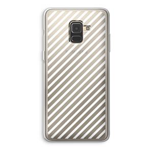 CaseCompany Strepen zwart-wit: Samsung Galaxy A8 (2018) Transparant Hoesje