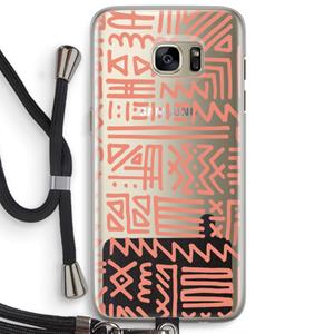 CaseCompany Marrakech Pink: Samsung Galaxy S7 Edge Transparant Hoesje met koord