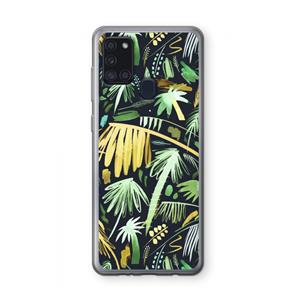 CaseCompany Tropical Palms Dark: Samsung Galaxy A21s Transparant Hoesje