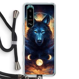 CaseCompany Wolf Dreamcatcher: Sony Xperia 5 III Transparant Hoesje met koord