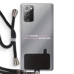 CaseCompany uw waarde daalt niet: Samsung Galaxy Note 20 / Note 20 5G Transparant Hoesje met koord
