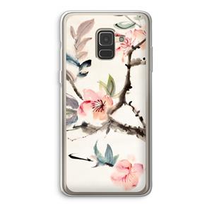CaseCompany Japanse bloemen: Samsung Galaxy A8 (2018) Transparant Hoesje