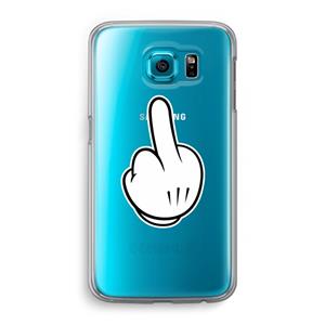 CaseCompany Middle finger white: Samsung Galaxy S6 Transparant Hoesje