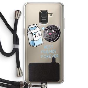CaseCompany Best Friend Forever: Samsung Galaxy A8 (2018) Transparant Hoesje met koord