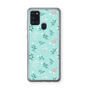 CaseCompany Small white flowers: Samsung Galaxy A21s Transparant Hoesje