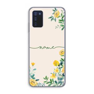 CaseCompany Gele bloemen: Samsung Galaxy A03s Transparant Hoesje