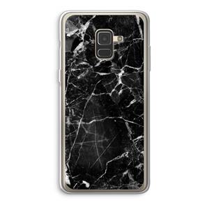 CaseCompany Zwart Marmer 2: Samsung Galaxy A8 (2018) Transparant Hoesje
