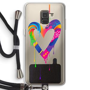 CaseCompany Melts My Heart: Samsung Galaxy A8 (2018) Transparant Hoesje met koord