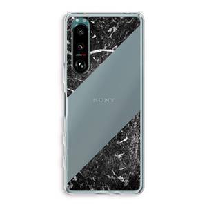 CaseCompany Zwart marmer: Sony Xperia 5 III Transparant Hoesje