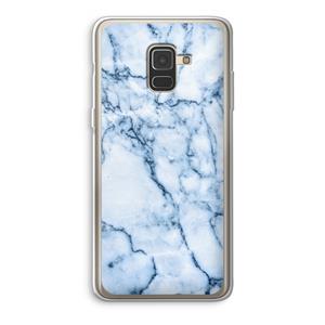 CaseCompany Blauw marmer: Samsung Galaxy A8 (2018) Transparant Hoesje