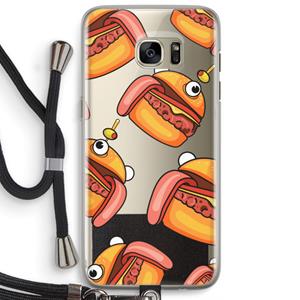 CaseCompany Hamburger: Samsung Galaxy S7 Edge Transparant Hoesje met koord