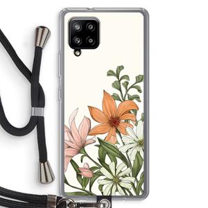 CaseCompany Floral bouquet: Samsung Galaxy A42 5G Transparant Hoesje met koord