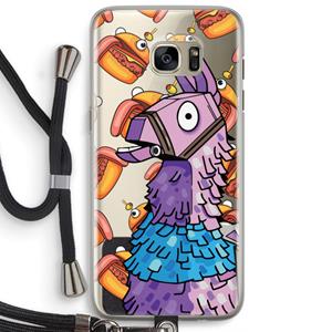 CaseCompany Loot Burger: Samsung Galaxy S7 Edge Transparant Hoesje met koord