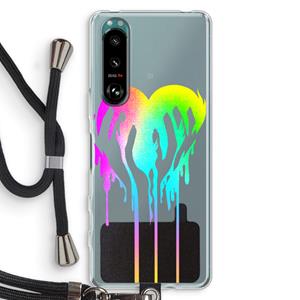 CaseCompany Hold My Heart: Sony Xperia 5 III Transparant Hoesje met koord