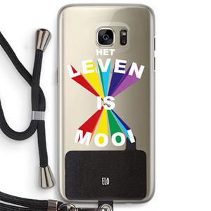 CaseCompany Het Leven Is Mooi: Samsung Galaxy S7 Edge Transparant Hoesje met koord