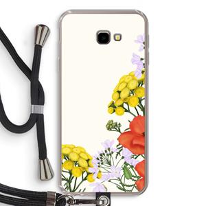 CaseCompany Wilde bloemen: Samsung Galaxy J4 Plus Transparant Hoesje met koord