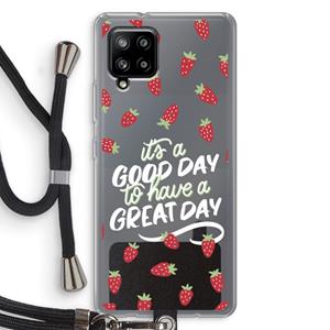 CaseCompany Don't forget to have a great day: Samsung Galaxy A42 5G Transparant Hoesje met koord