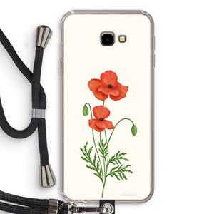 CaseCompany Red poppy: Samsung Galaxy J4 Plus Transparant Hoesje met koord