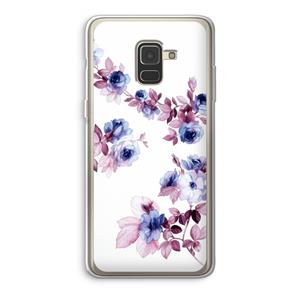 CaseCompany Waterverf bloemen: Samsung Galaxy A8 (2018) Transparant Hoesje