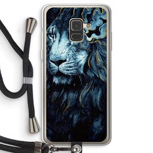 CaseCompany Darkness Lion: Samsung Galaxy A8 (2018) Transparant Hoesje met koord