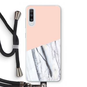 CaseCompany A touch of peach: Samsung Galaxy A70 Transparant Hoesje met koord