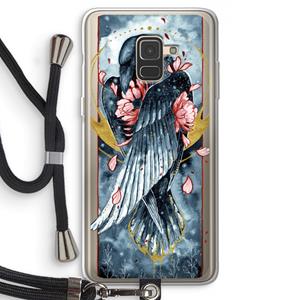 CaseCompany Golden Raven: Samsung Galaxy A8 (2018) Transparant Hoesje met koord