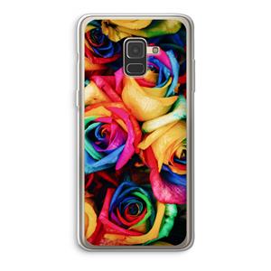CaseCompany Neon bloemen: Samsung Galaxy A8 (2018) Transparant Hoesje