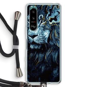 CaseCompany Darkness Lion: Sony Xperia 5 III Transparant Hoesje met koord