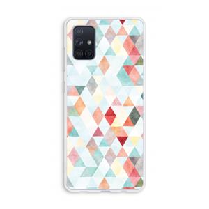 CaseCompany Gekleurde driehoekjes pastel: Galaxy A71 Transparant Hoesje