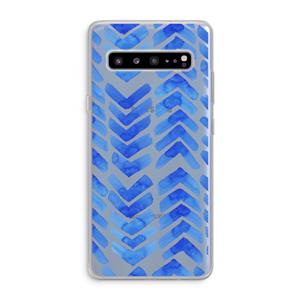 CaseCompany Blauwe pijlen: Samsung Galaxy S10 5G Transparant Hoesje