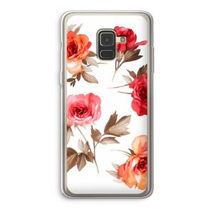 CaseCompany Roosjes: Samsung Galaxy A8 (2018) Transparant Hoesje