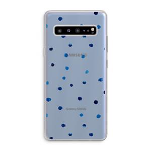 CaseCompany Blauwe stippen: Samsung Galaxy S10 5G Transparant Hoesje