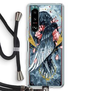 CaseCompany Golden Raven: Sony Xperia 5 III Transparant Hoesje met koord