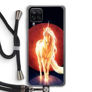 CaseCompany Last Unicorn: Samsung Galaxy A12 Transparant Hoesje met koord