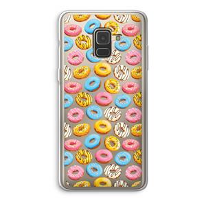 CaseCompany Pink donuts: Samsung Galaxy A8 (2018) Transparant Hoesje