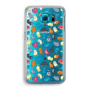 CaseCompany Kleurrijke katten: Samsung Galaxy S6 Transparant Hoesje