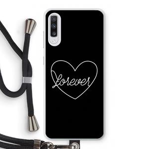 CaseCompany Forever heart black: Samsung Galaxy A70 Transparant Hoesje met koord