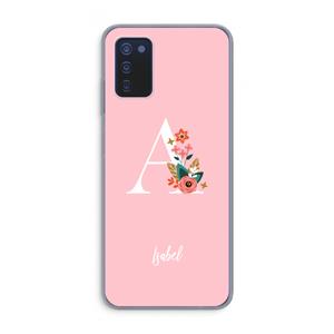 CaseCompany Pink Bouquet: Samsung Galaxy A03s Transparant Hoesje