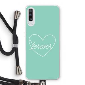 CaseCompany Forever heart pastel: Samsung Galaxy A70 Transparant Hoesje met koord