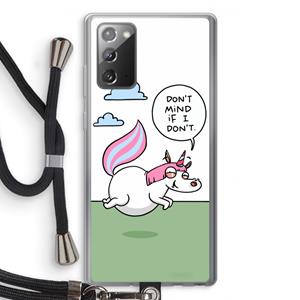 CaseCompany Unicorn: Samsung Galaxy Note 20 / Note 20 5G Transparant Hoesje met koord