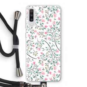 CaseCompany Sierlijke bloemen: Samsung Galaxy A70 Transparant Hoesje met koord