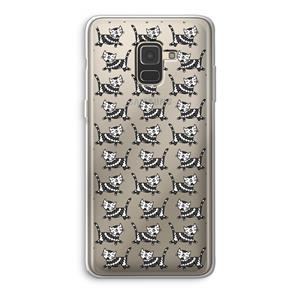 CaseCompany Zwarte poes: Samsung Galaxy A8 (2018) Transparant Hoesje