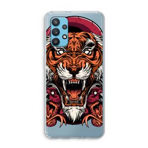 CaseCompany Tiger and Rattlesnakes: Samsung Galaxy A32 4G Transparant Hoesje