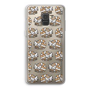 CaseCompany Slapende poes: Samsung Galaxy A8 (2018) Transparant Hoesje