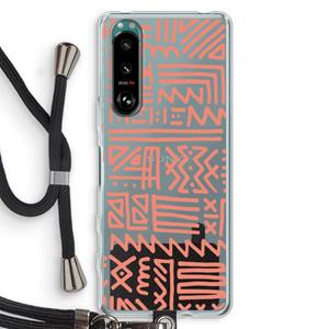 CaseCompany Marrakech Pink: Sony Xperia 5 III Transparant Hoesje met koord