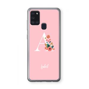 CaseCompany Pink Bouquet: Samsung Galaxy A21s Transparant Hoesje
