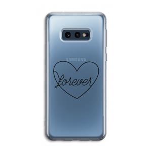 CaseCompany Forever heart black: Samsung Galaxy S10e Transparant Hoesje
