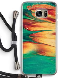 CaseCompany Green Inferno: Samsung Galaxy S7 Edge Transparant Hoesje met koord